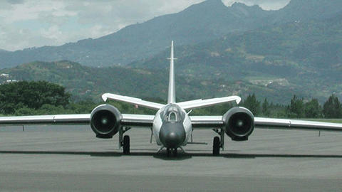 NASA's WB-57 aircraft at a field mission in Costa Rica.