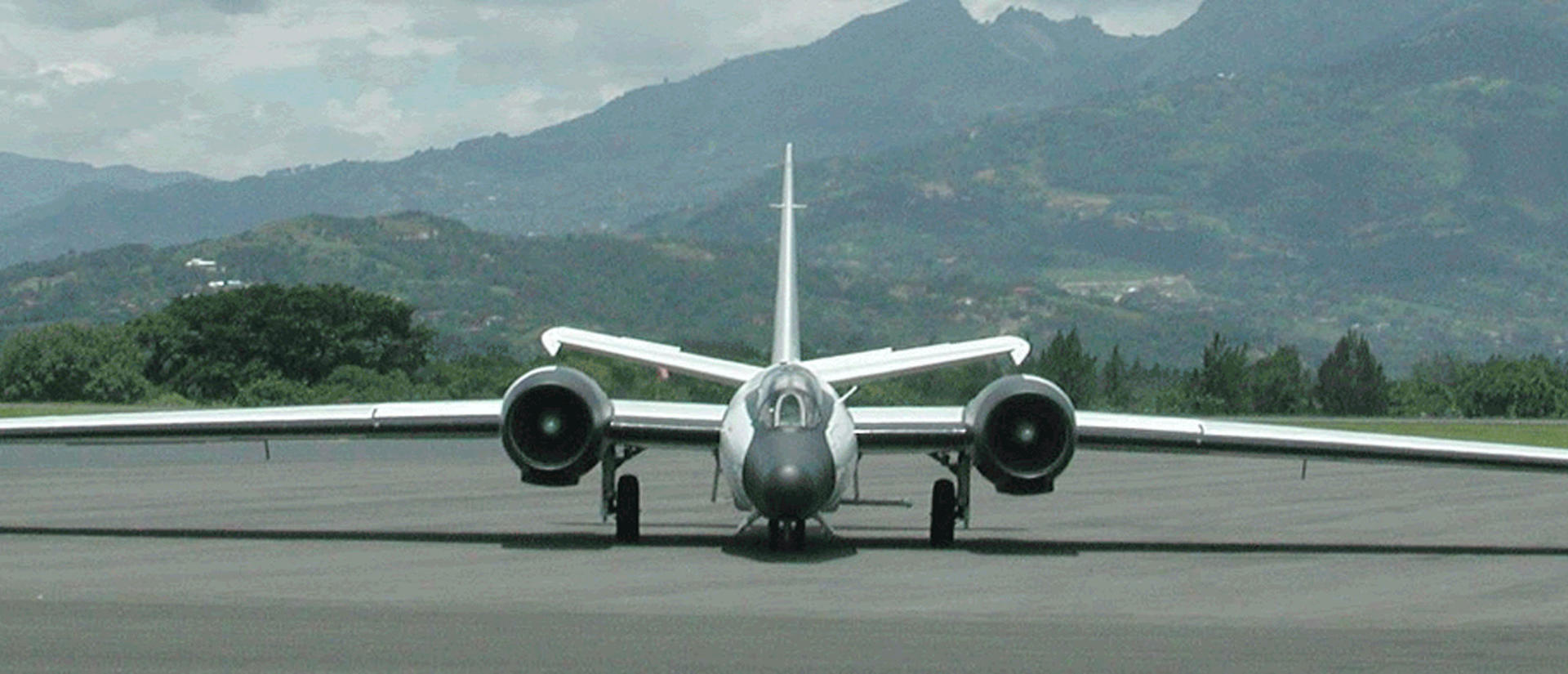 NASA's WB-57 aircraft at a field mission in Costa Rica.